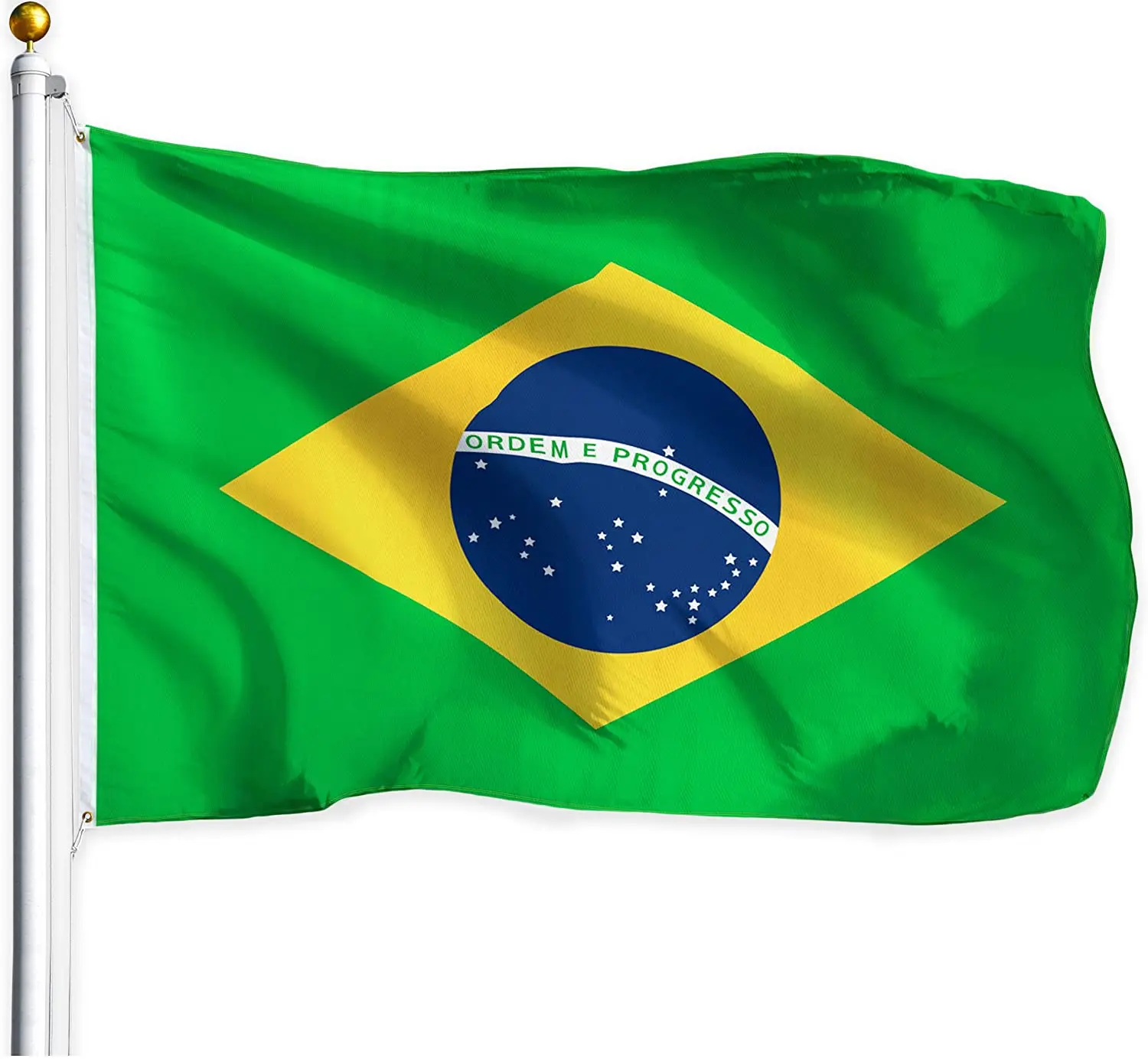 3x5FT fast deliver silk printing durable polyester material outdoor Brazil Flag for World Cup