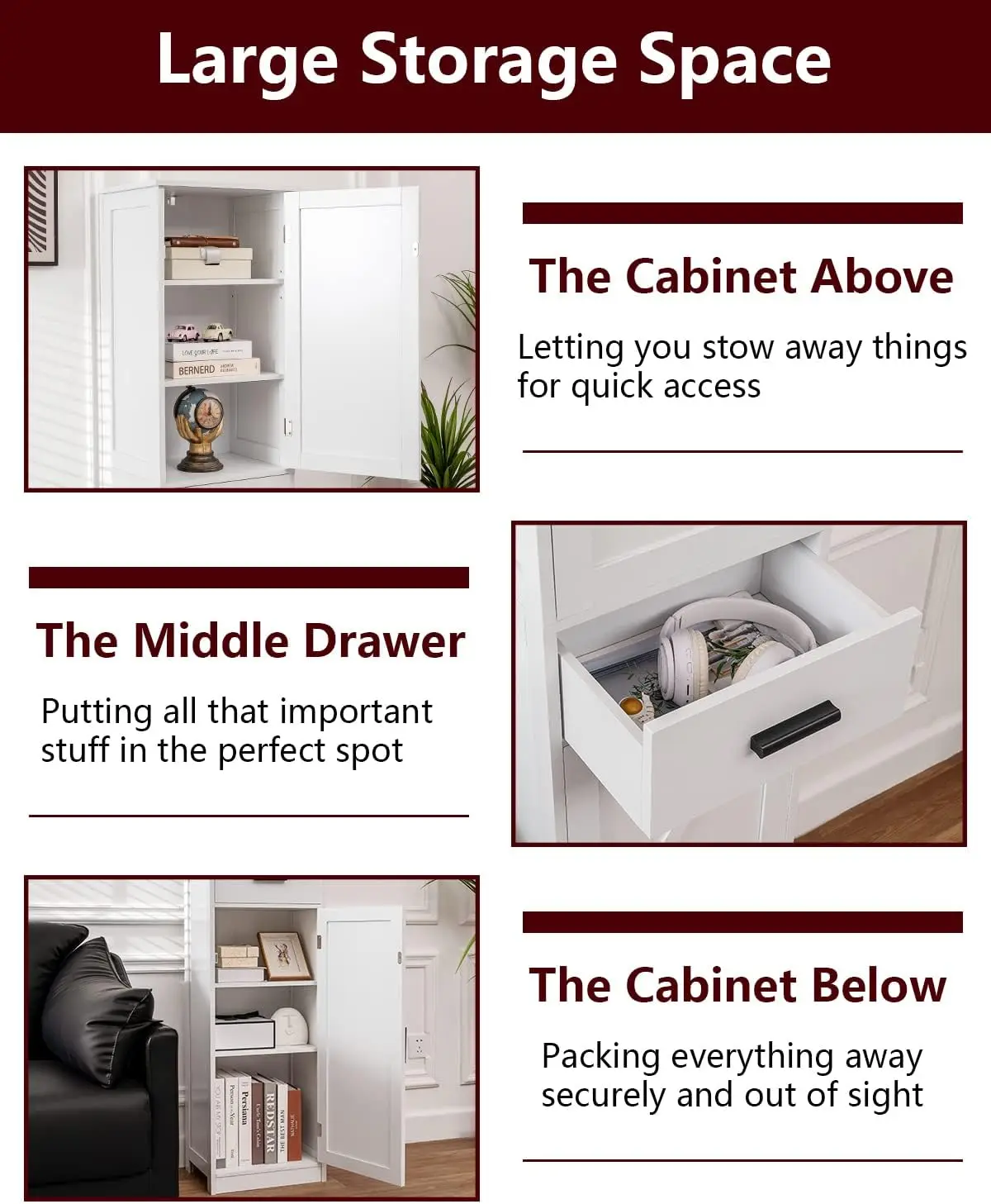 Tall Bathroom Cabinet Storage Cabinet with 6 Shelves & Drawer Narrow Storage Cabinet with Adjustable Shelves