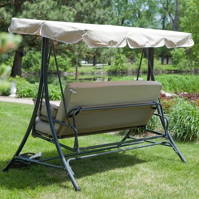 Outdoor swing chair swing garden balcony bed rocking chair garden hammock swing with canopy