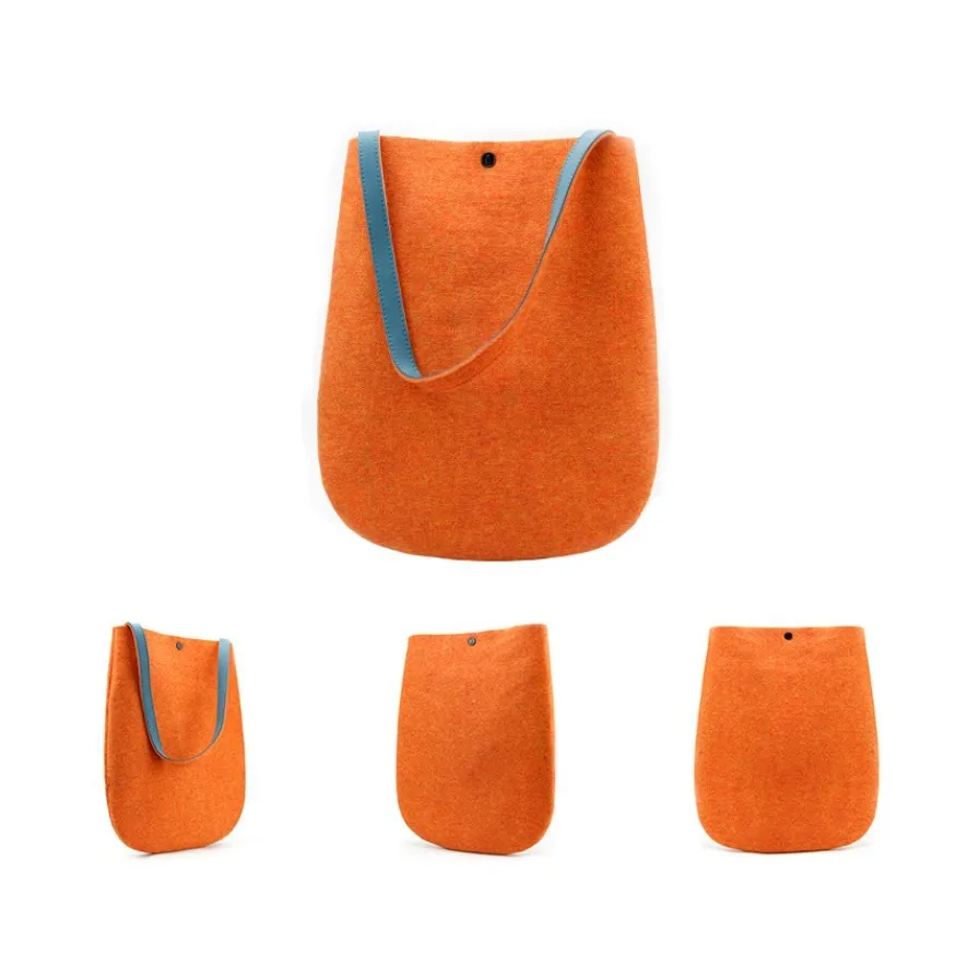 2024 New Eco-Friendly Eco-Friendly Soft Wool Felt Tote Bag Custom Logo Single Strap Colorful XL Size for Girls and Stylish
