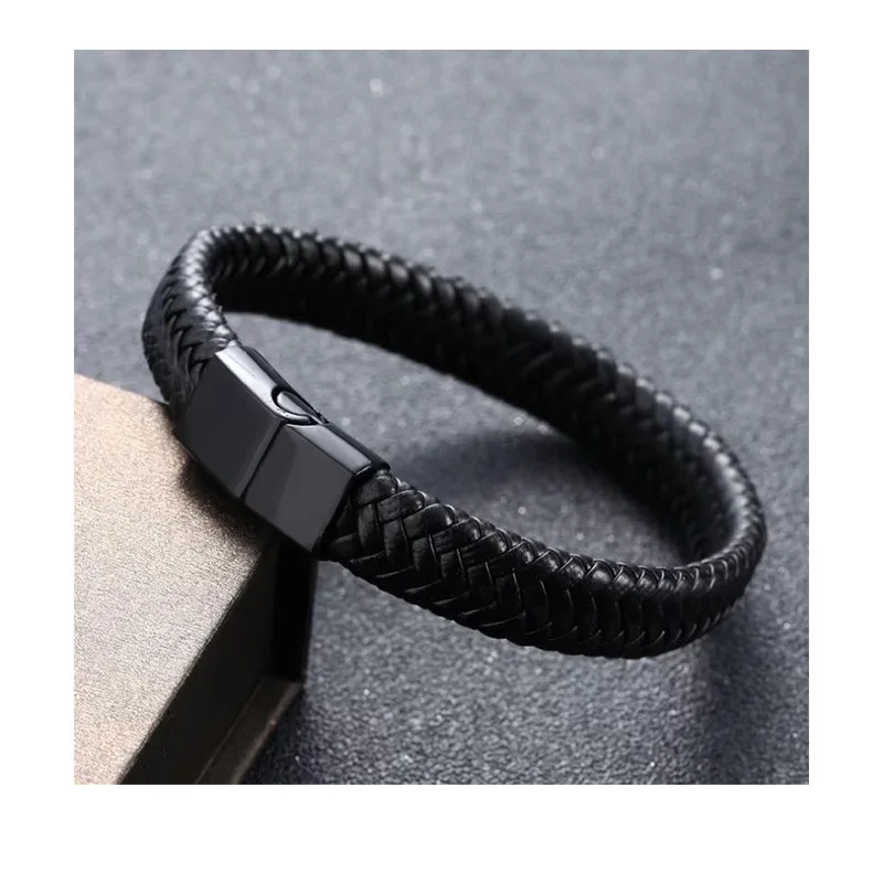 DAIHE New Arrival Men Genuine Leather Accessory Hand Jewelry Vintage Handmade Braided Leather Bracelet