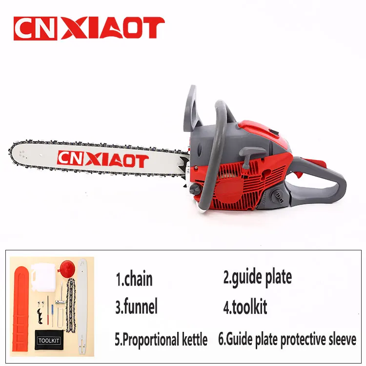 High power 62cc chain saw horizontal bar gasoline wood cutting machine
