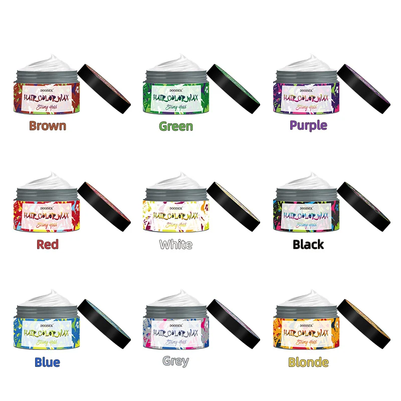 Professional Salon Barbershop Custom 9 Colors Hair Care Styling Hair Dye Lightness Clay Temporary Cream Gel Hair Color Wax Paste