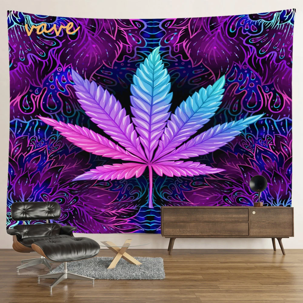 3D Printing Hemp Leaf Wall Hanging Bedroom Tapestry Background Gossip Tapestries Hippie Wall Rugs Dorm Decor Tapestry Room Decor