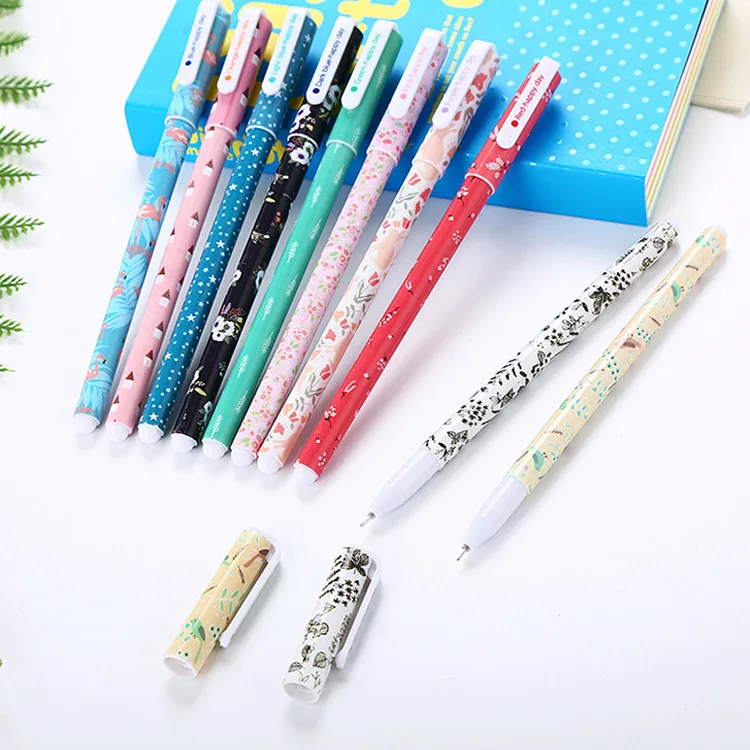 Creative color neutral pen cartoon student stationery 10 pen set office supplies signature pen