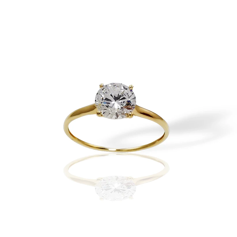 Genuine solid 18k yellow gold ring AU750 18 carat gold lab created diamond ring solid real gold diamond ring