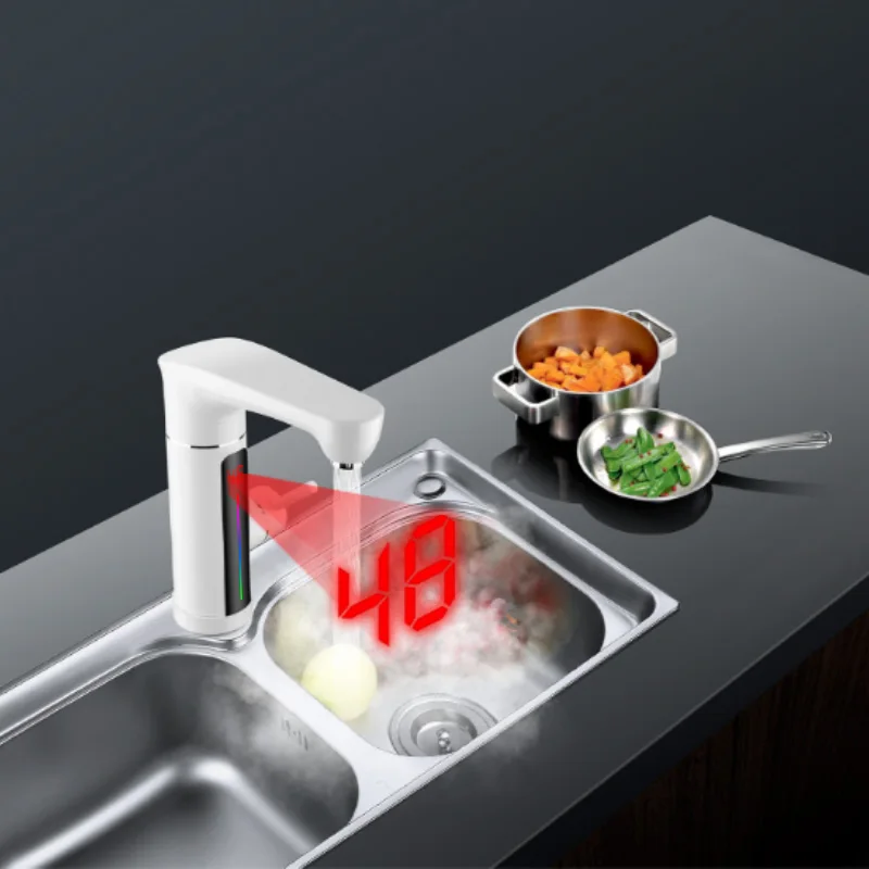 MUDCEelectric instant heating temperature display electric mixing valve durable electric hot faucet for kitchen and bathroom