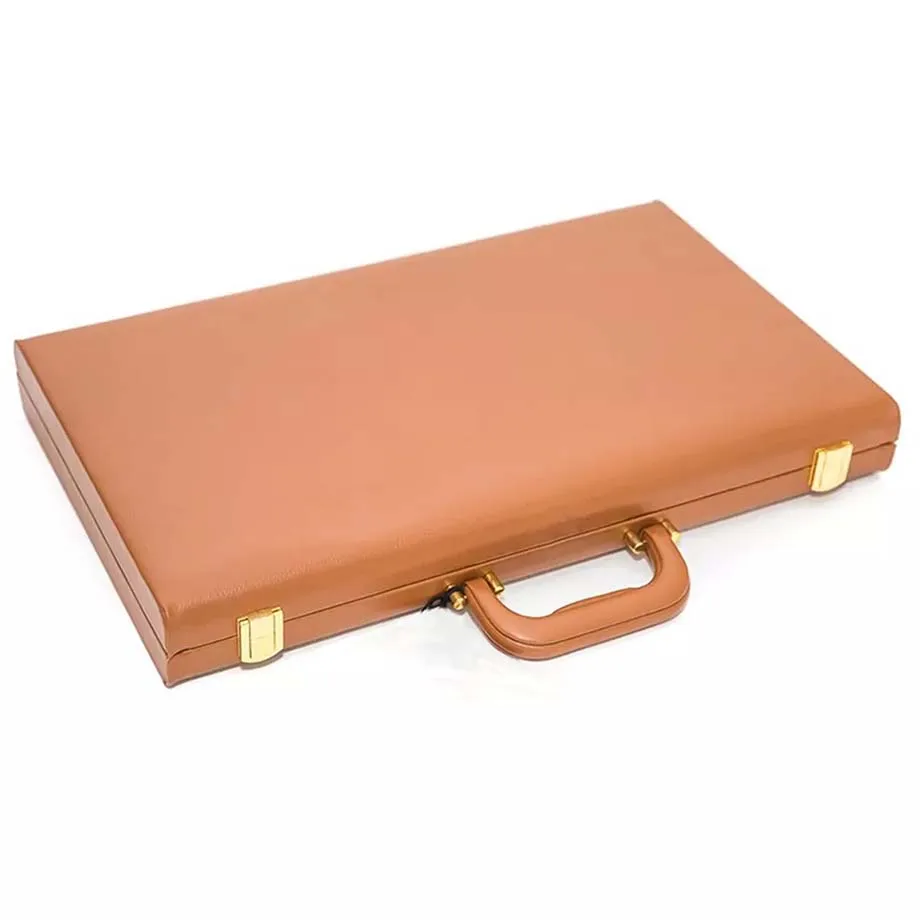 Classic Board Game with Premium genuine Leather Case Portable Travel Strategy Backgammon Game Set
