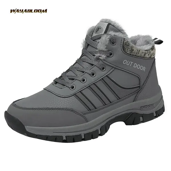 Wholesale Winter plush warm cotton shoes casual sports unisex large outdoor hiking snow boots