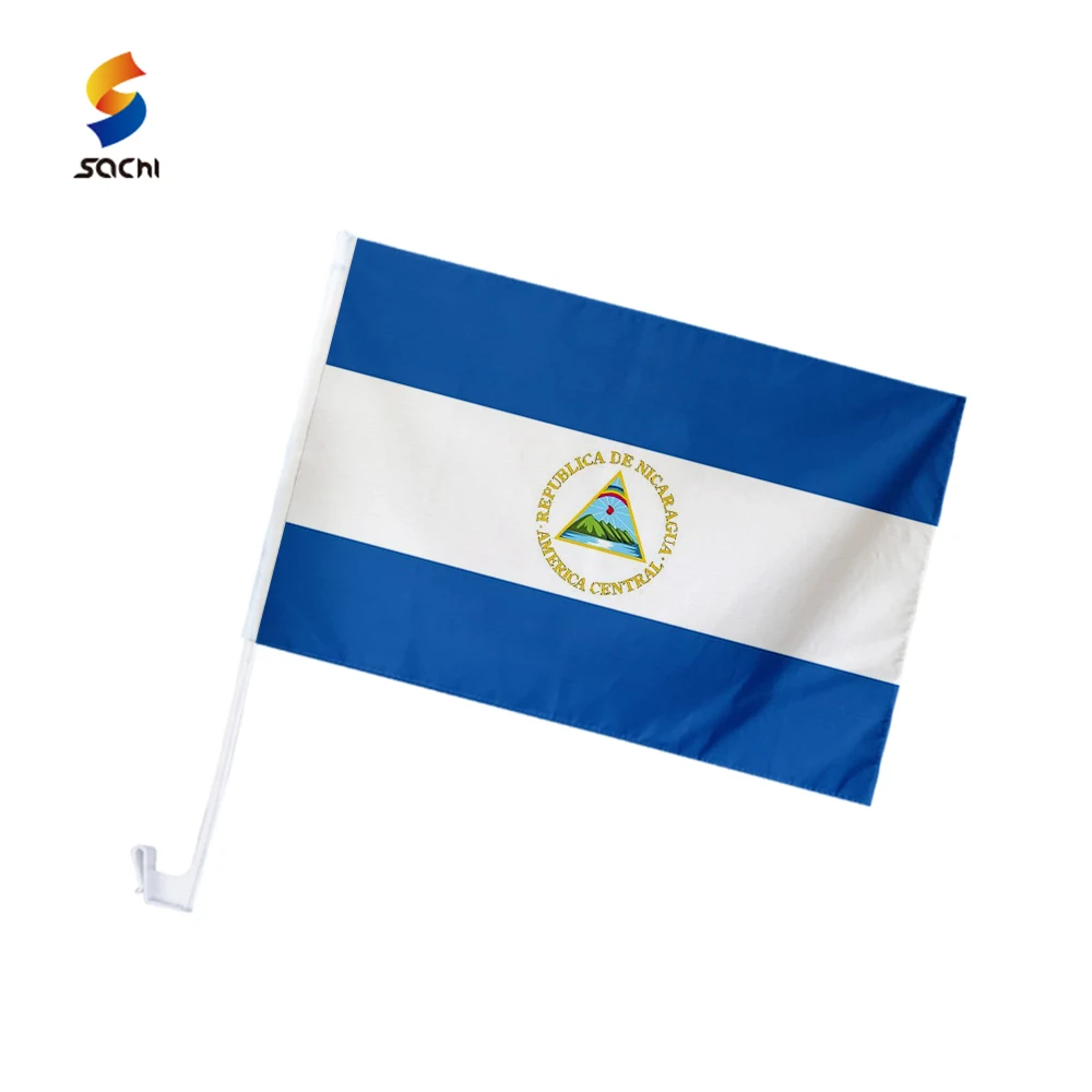 Hot Selling 100% Polyester 3*5 ft Multinational Flags Outdoor Flying Blue White Nicaragua National 5x3 Custom