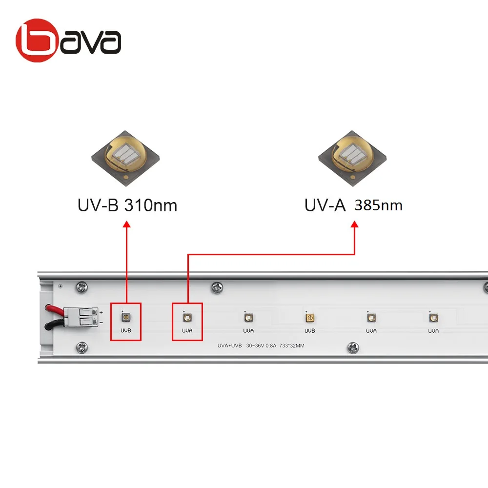  Индивидуальная Уфа 385nm UVB310NM осветительная полоса для выращивания 30 Вт 310NM 385NM УФ усилитель цветения