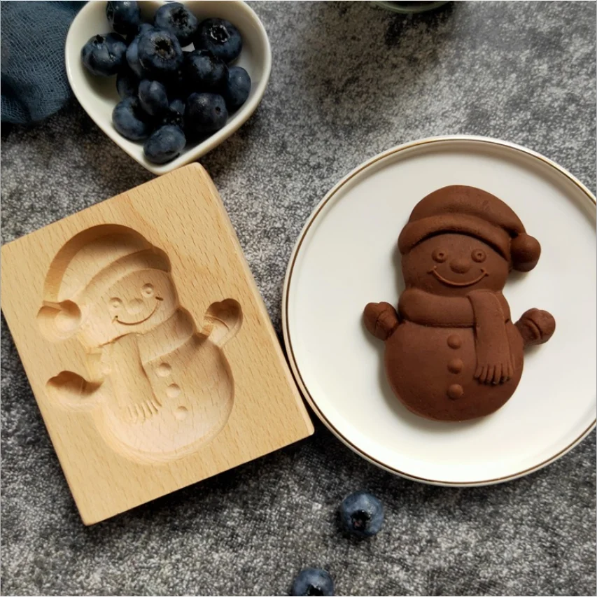 Christmas Promotion Cookie Mold Wooden Baking Gingerbread Shortbread Cutter
