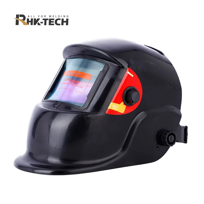 RHK OEM ODM Cheap Price Black Safety Lightweight PP Material Auto Darkening Solar Powered Automatic Welding Helmet
