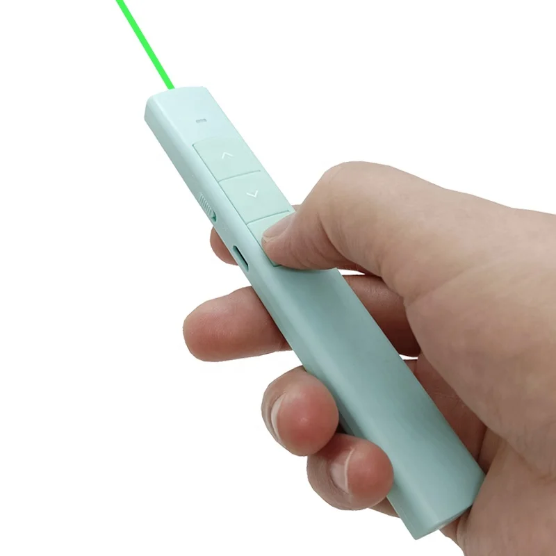 USB Wireless Presenter with Laser Green Light Pointer PPT Remote Control Pointer Pen for PPT Powerpoint Presentation Presenter