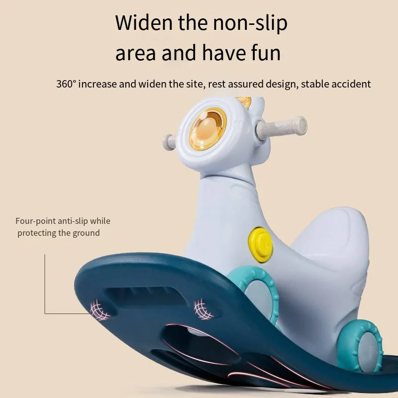 New Popular Baby Plastic Horse Toy Children Rocking Horse Toddler Stroller Rocking Animal Horse for Baby