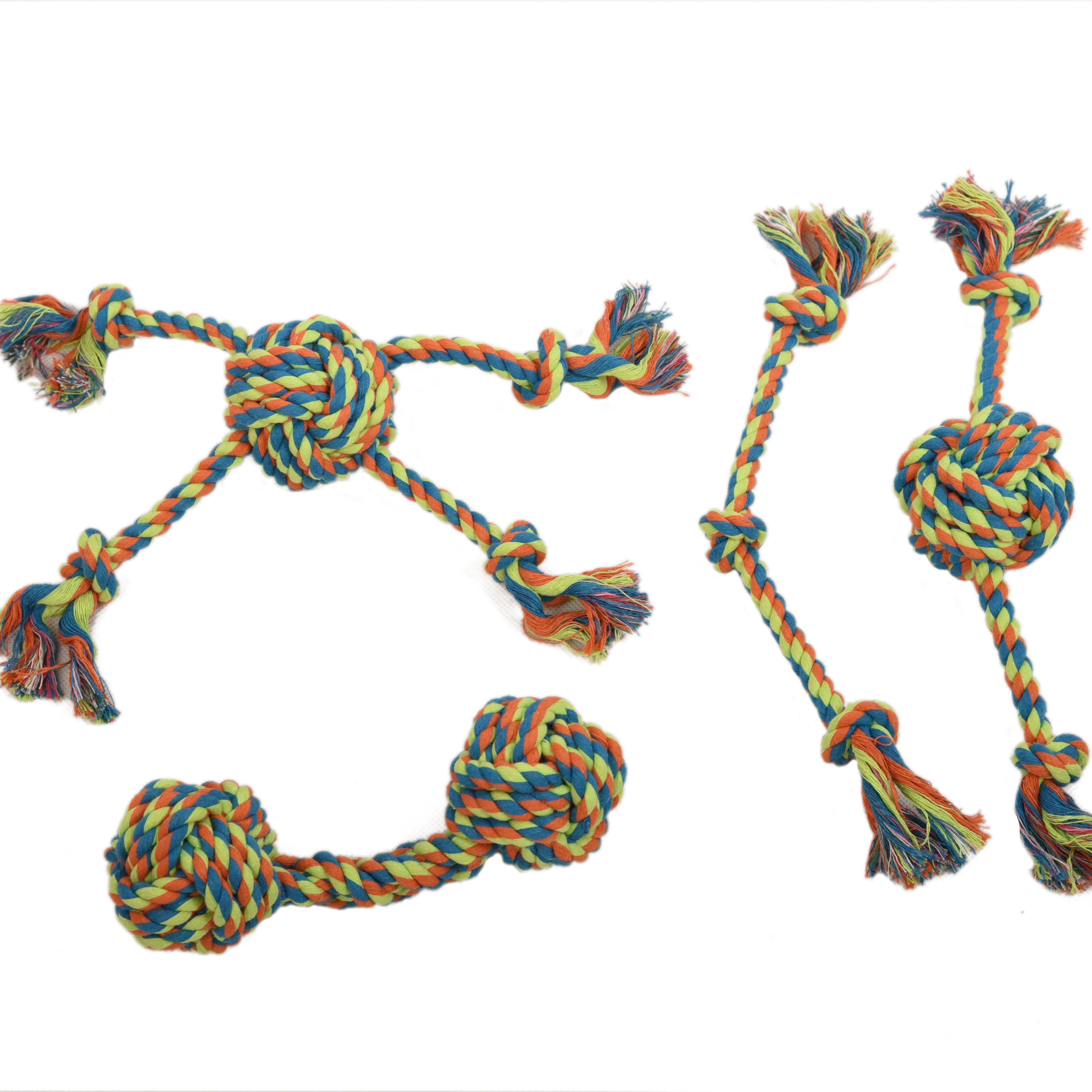 Экологичный реалистичный цветной набор веревок из натурального хлопка, игрушки для домашних животных, жевательные игрушки для собак