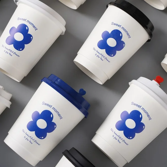 Manufacturer of Compostable Takeway Hot Drink Biodegradable Disposable Paper Coffee Cups Double Wall Paper Cups