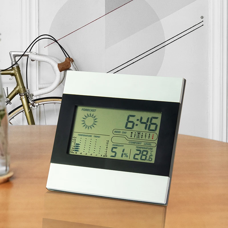 EMAF cheap temperature trend indoor temperature humidity calendar clock simulation forecast weather forecast snooze alarm clock