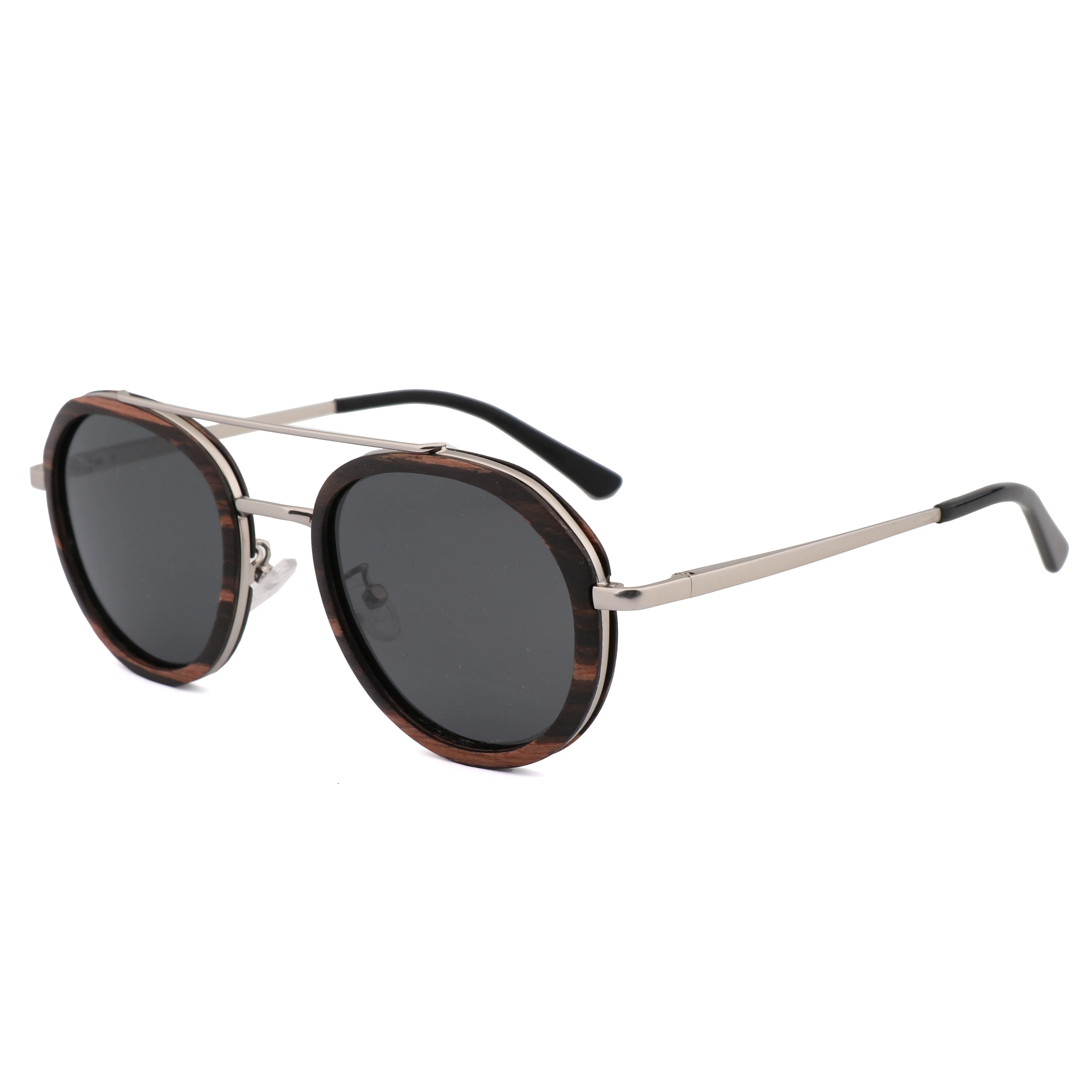 FWM364S Wooden polarized sunglasses uv400  metal sunglasses timber solar glasses