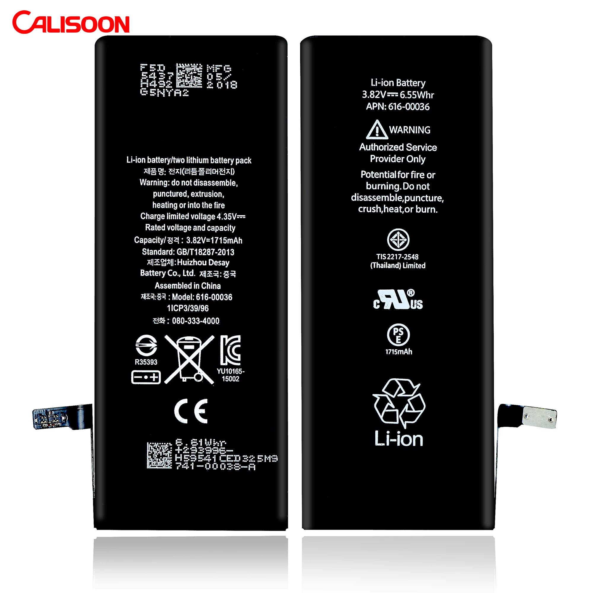 Original OEM Mobile phone battery for iphone 11 12 pro max x xr xs max 5 6 6s 7 8 plus Li-ion polymer battery