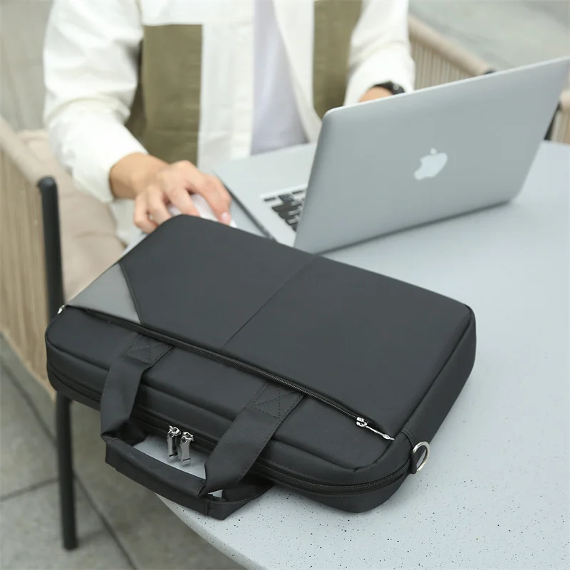 GM 2024 New Business Large Capacity Computer Bag 15.6 inch 14 inch Laptop Case Portable Laptop Black Tote Laptop Bag