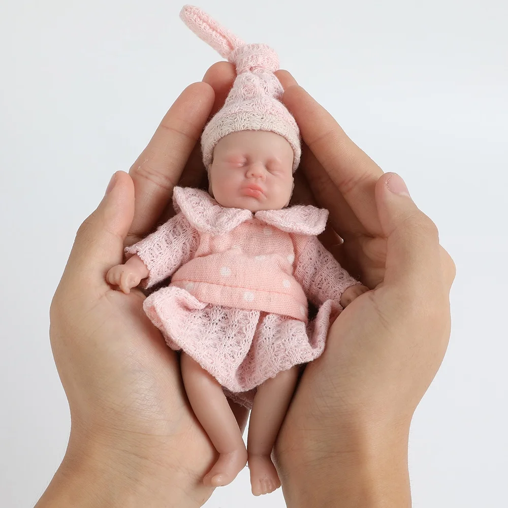 6.1 inch Mini Reborn Baby Dolls Sweet Girl Full Silicone Body Best Gift for Kids