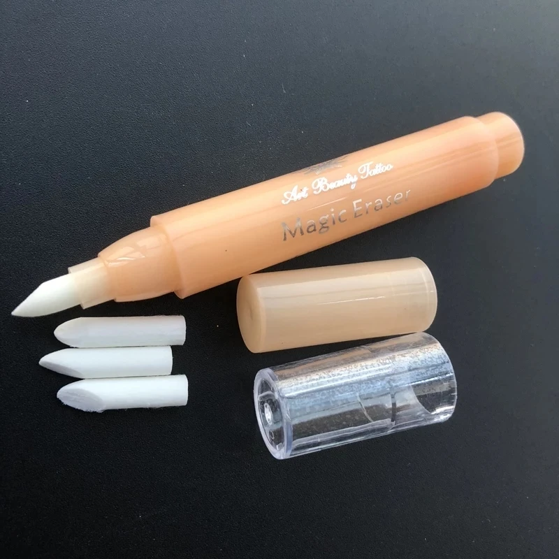 Microblading Tattoo Eyebrow Remove Skin Marker Pen Eyebrow Marker Pen with Magic Eraser Permanent Makeup Eyebrow Tattoo Supplies
