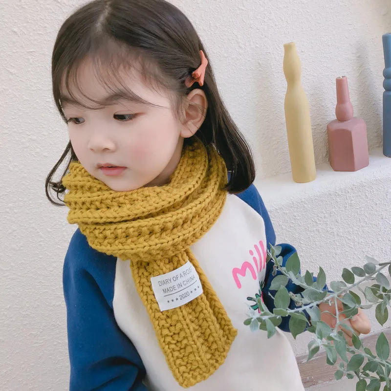 New Style All-match Woolen Knit Scarf Boy And Girl Knitted Baby Kids Scarf New Soft Knitted Wool Scarf