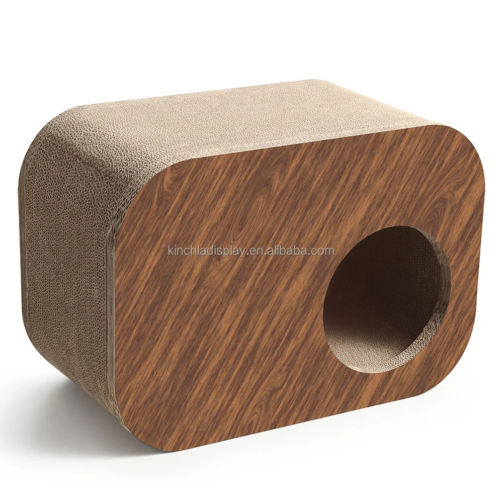 New Design Cat Condo Playing Sleeping Rectangle cat scratcher corrugated paper cardboard house cat