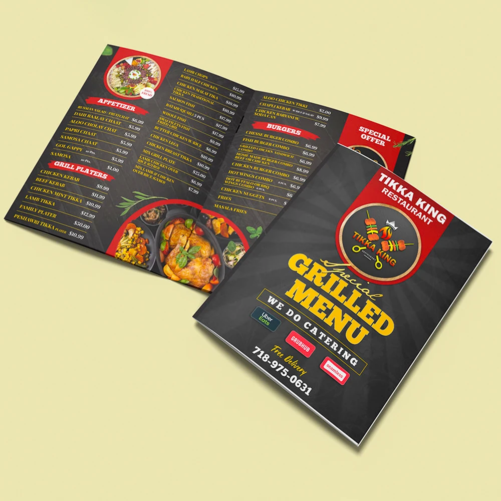 High Quality Restaurant Menu Book Full Colorful Digital Printing Custom Menu Book Printing For Restaurant