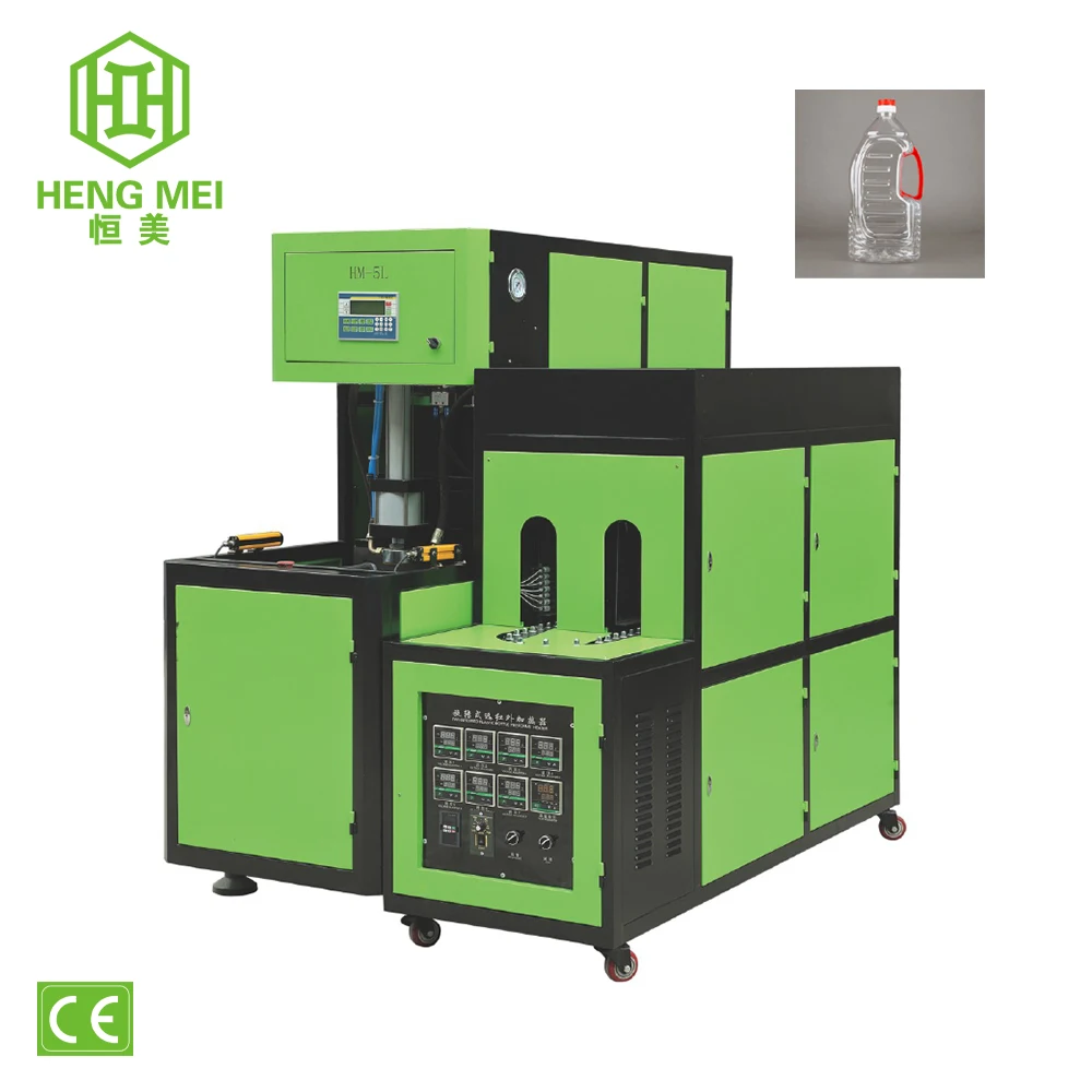 Hot selling 400-700bph 5-10L 1 Cavities Semi-Automatic food jar Pet Bottle Blow Molding Machine Hm-S5L1C