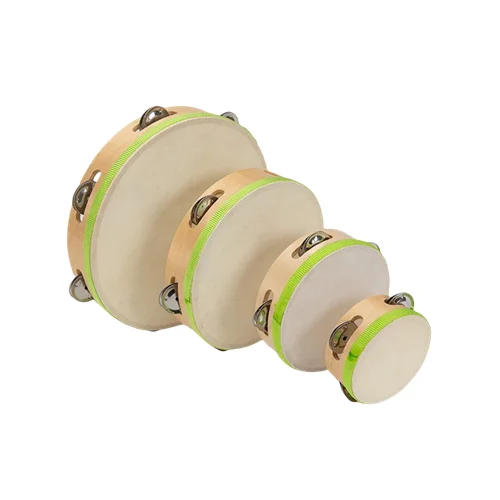 6 Inch Handheld Tambourine With Metal Jingle Row For Christmas Party Gift Musical Instrument Church Ktv Favor
