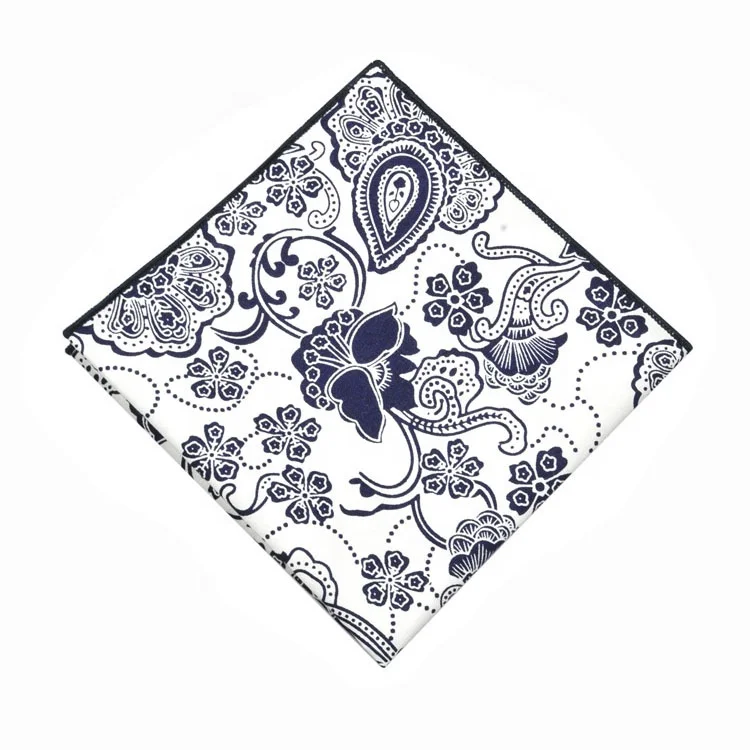 fancy new fashion mens black and grey cotton hanky handkerchief