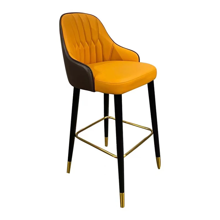 
Hot Sale Home Outside Office Hotel Modern Style Sponge And Leather Bar Stool High Chair 