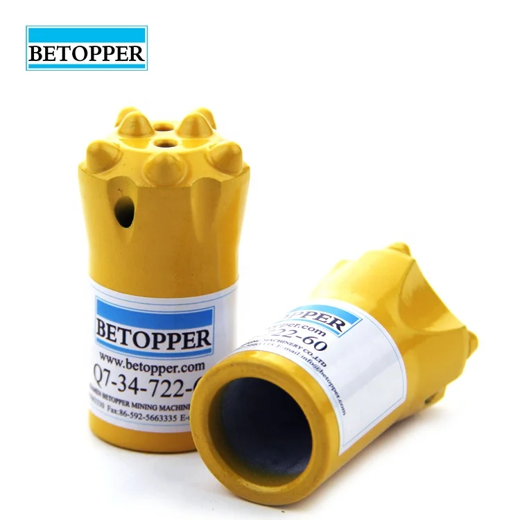 China supplier 32mm 34mm rock drilling tools H22 7 degree 7 button 8 button tapered drill bit for mining