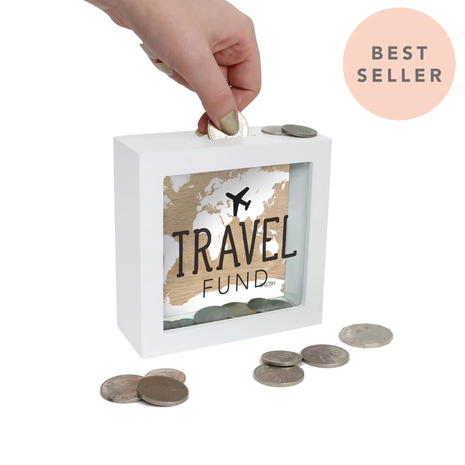 Customized DIY Novelty Splosh Change Box Coin Money Savings Fund Jar Container for Dream Fulfillment Saving Pot Money Box