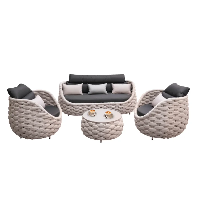 Wholesale rattan modern luxury resin most popular luxury restaurant lounge rope sale plastic garden furniture