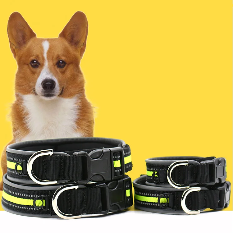 Neoprene Padded Nylon Reflective Pet Dog Best Training Collar