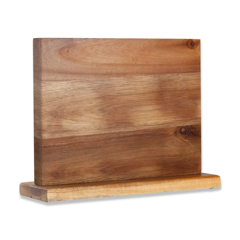 Подставка для ножей из дерева акации бытовой магнитный держатель кухонных Магнитный