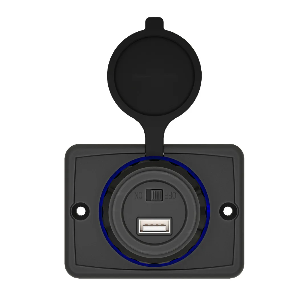 DC 12V 24V Panel Surface Mount Dual Type-C USB A QC 3.0 QC3.0 Type C PD Port Bus Car Charger Socket