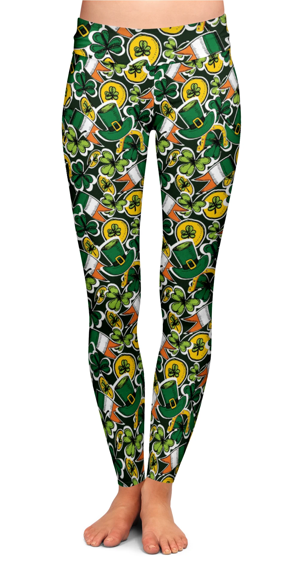 Polyester Spandex Leggings Double Brushed Yoga Pants Custom Prints Logo Plus Size Breathable Active Wear Pants