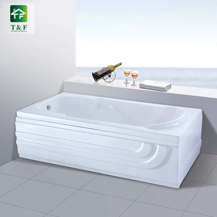 Acrylic Stone Dual-side Skirt (Left Skirt) freestanding 1.7m bathtub rectangle white surface bath tub