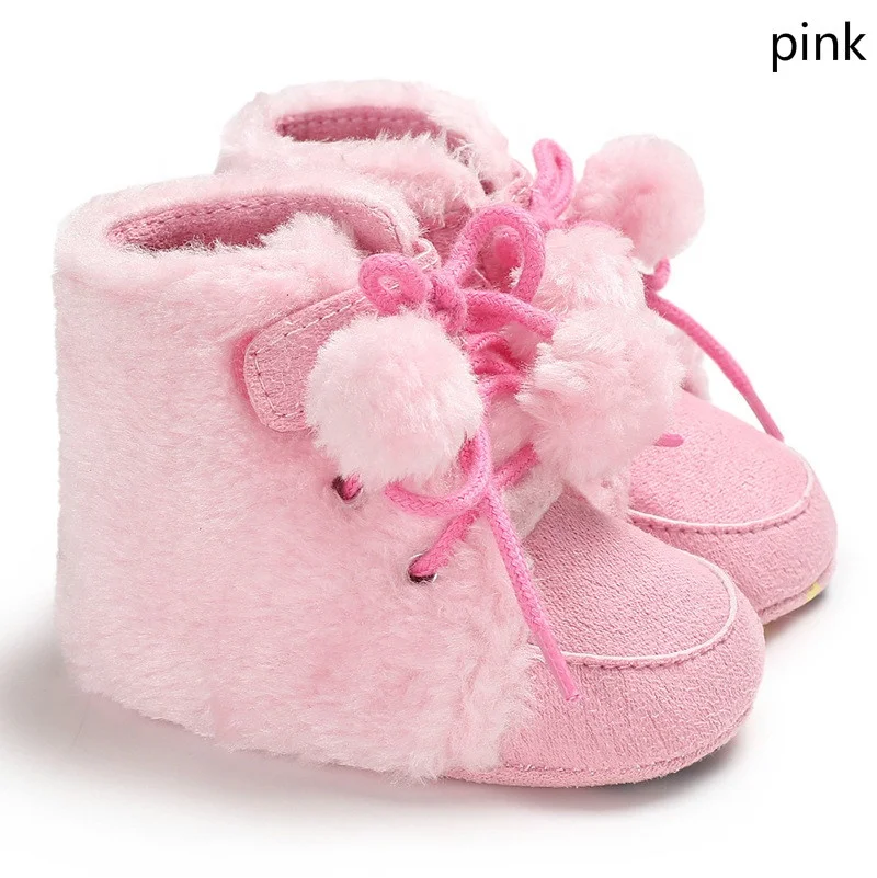 
Soft Winter Lace Up Cotton High Top Baby Girls Shoes Warm Shoes Toddler Snow Boots 