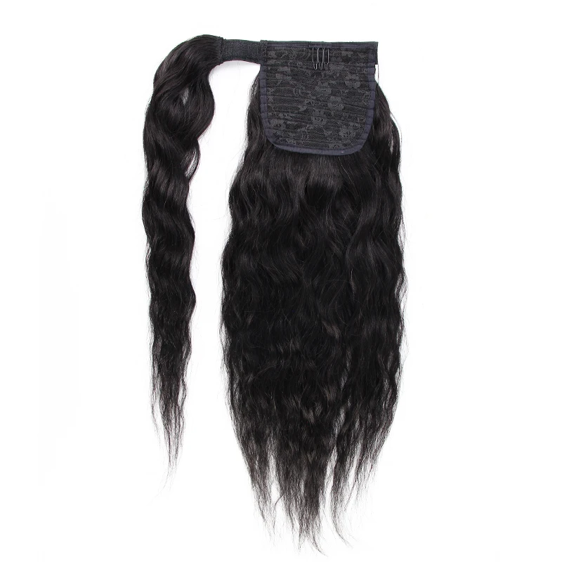 Natural Wrap Around Drawstring Ponytail 100% Virgin Human Hair Silky Straight, Remy Brazilian Human Hair Ponytails