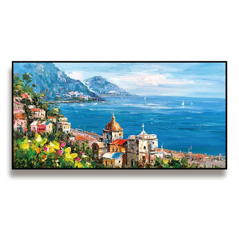 Large Modern Landscaping Decor Canvas Painting Palette Mediterranean Canvas Bedroom Pictures oil paintings handmade