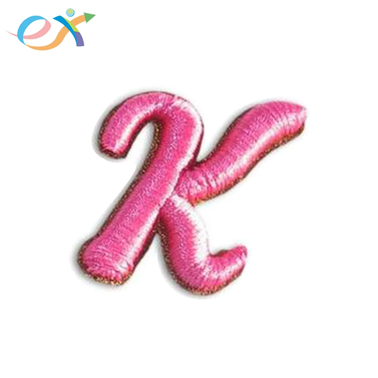 Custom clothing shirt iron on logo 3d puff gold S and F letters iron on embroidery patch