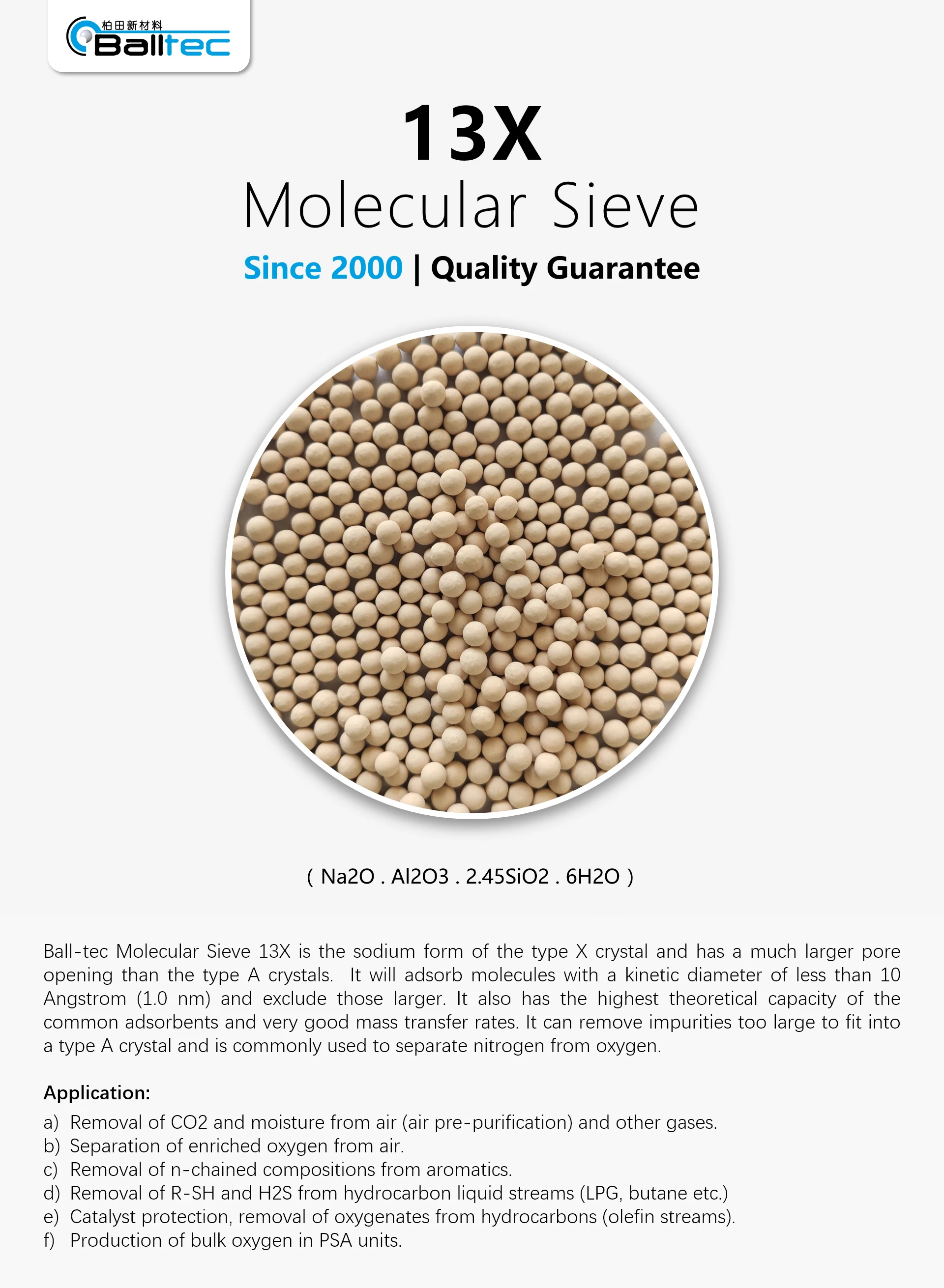 Factory Price zeolite 13x adsorbent price zeolite 13x for co2 adsorption 13x nanosize zeolite OEM Cheapest price