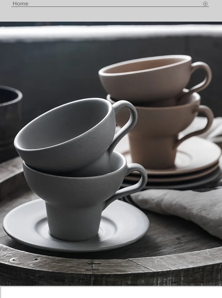 Source Manufacturer Custom Simple and Unadorned 150ml Retro Ceramic Coffee Cup Custom Logo