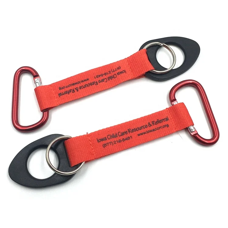 
Wholesale Short Custom Climbing Aluminium Bottle Opener Carabiner Keychain Strap 