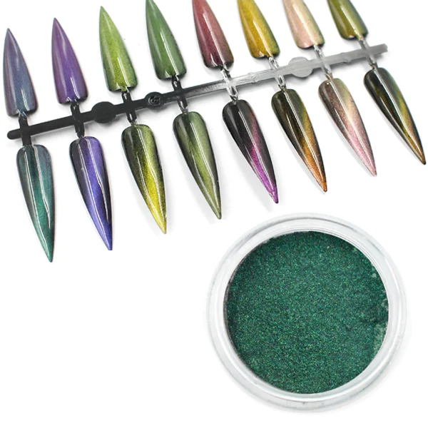 Kolortek Private Label Nail Art Powder Magnetic Pigment Powder Color Shift Chameleon 3D Cat Eye Pigments